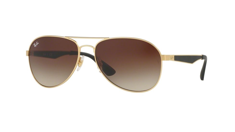Ray-Ban RB3549 Single Vision Prescription Sunglasses RB3549-112-13-61 - Lens Diameter 61 mm, Frame Color Matte Gold