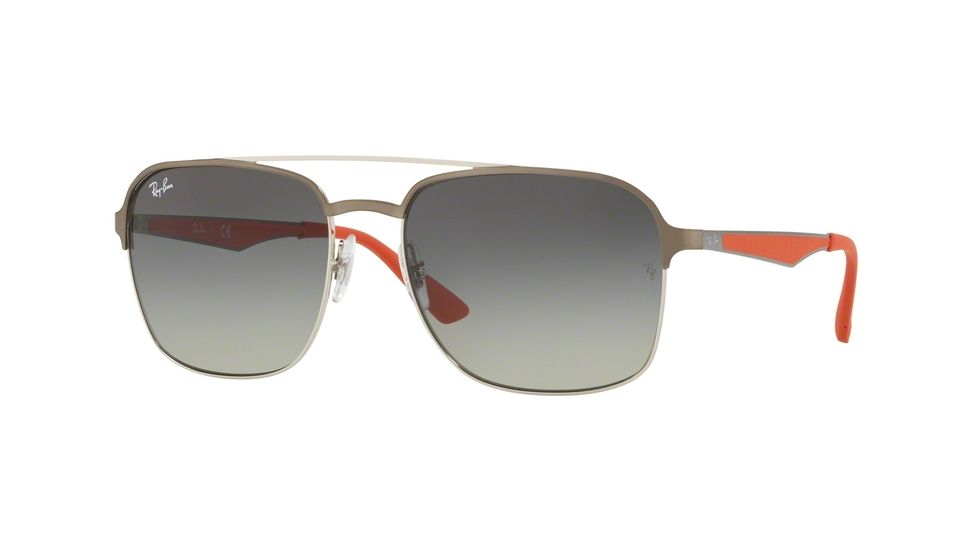 Ray-Ban RB3570 Single Vision Prescription Sunglasses, 58mm, Silver-Gunmetal, RB3570-911111-58-SV