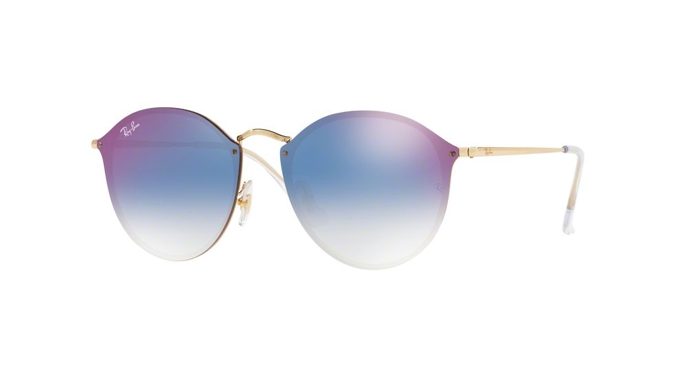 Ray-Ban RB3574N Sunglasses 001/X0-59 - Gold Frame, Clear Gradient Blue Mirror Red Lenses