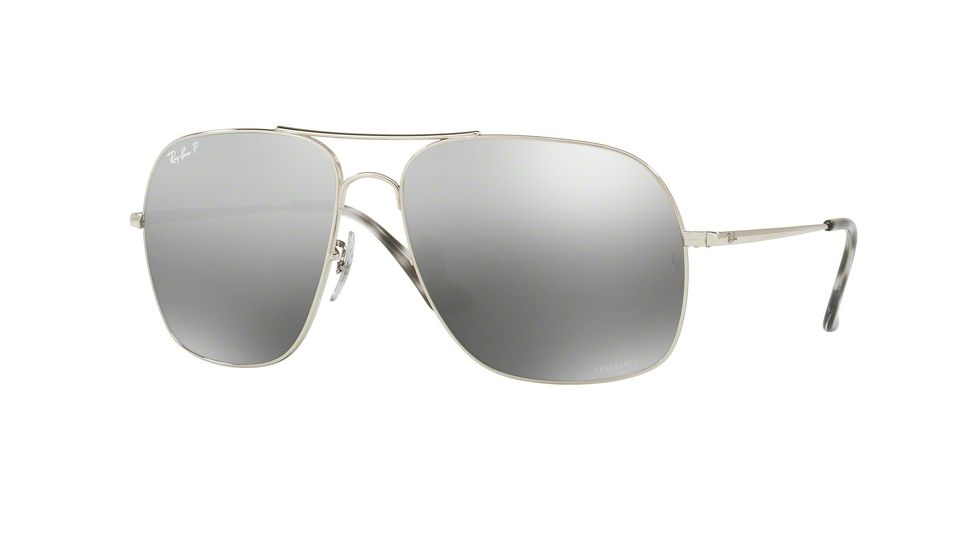Ray-Ban RB3587CH Sunglasses 003/5J-61 - Shiny Silver Frame, Grey Mir Grey Gradient Polar Lenses