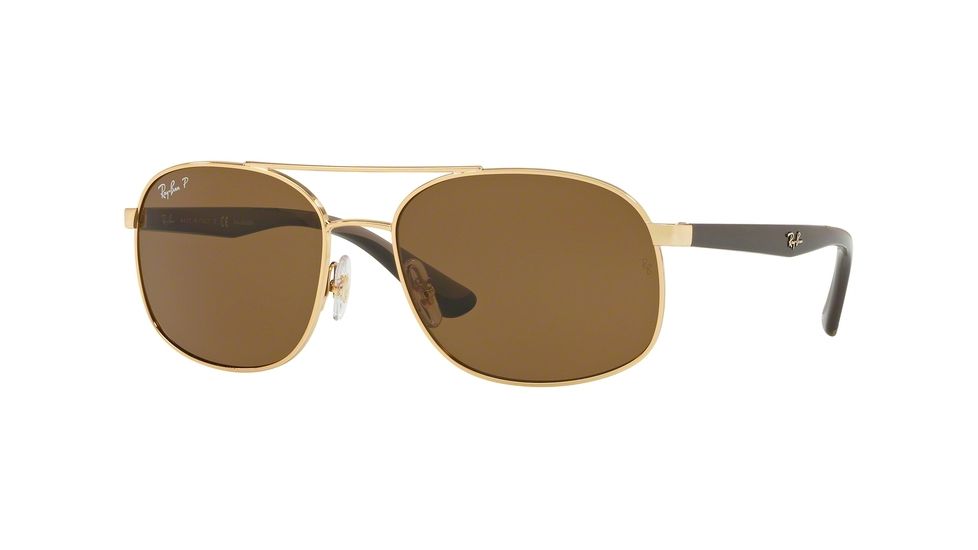 Ray-Ban RB3593 Sunglasses 001/83-58 - Gold Frame, Polar Brown Lenses