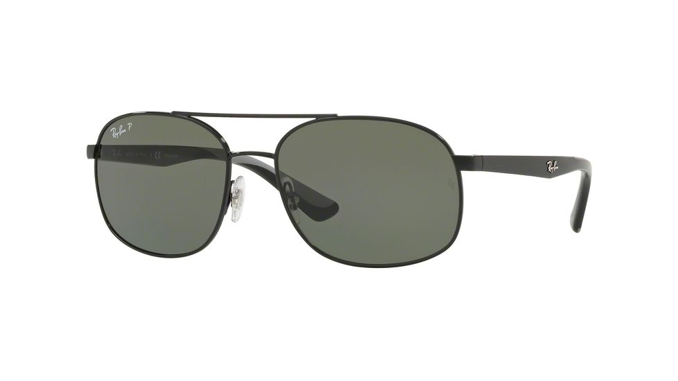 Ray-Ban RB3593 Sunglasses 002/9A-58 - Black Frame, Polar Green Lenses