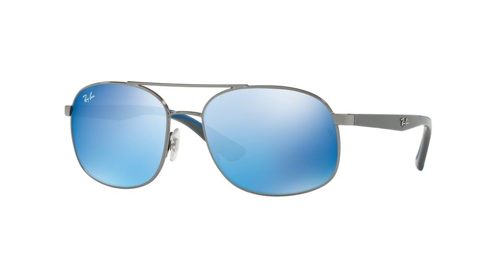 Ray-Ban RB3593 Sunglasses 004/55-58 - Gunmetal Frame, Blue Mirror Blue Lenses