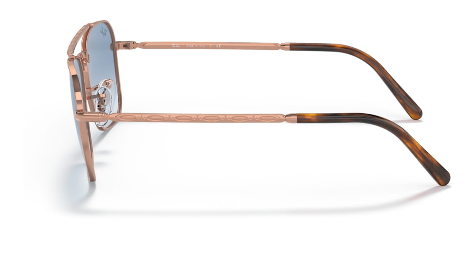 Ray-Ban RB3636 New Caravan Sunglasses, Rose Gold Frame, Clear Gradient Blue Lens, 55, RB3636-92023F-55