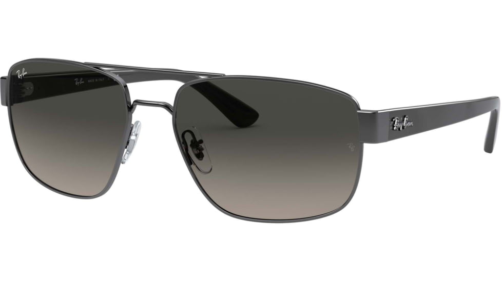 Ray-Ban RB3663 Sunglasses, Gunmetal, Light Grey Gradient Dark Grey, 60, RB3663-004-71-60