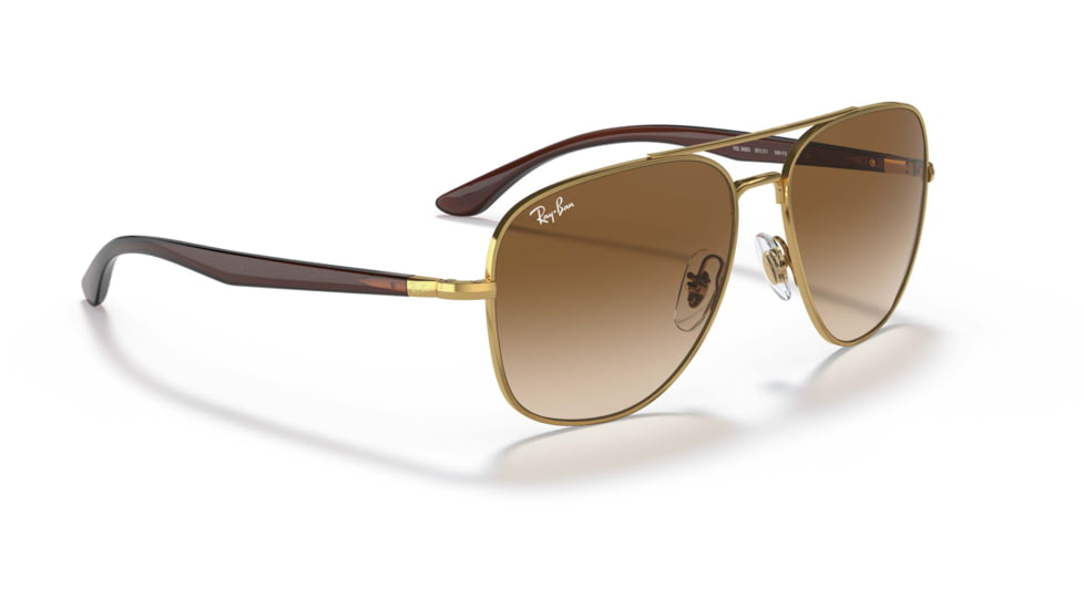 Ray-Ban RB3683 Sunglasses, Clear Gradient Brown Lenses, Arista, 56, RB3683-001-51-56