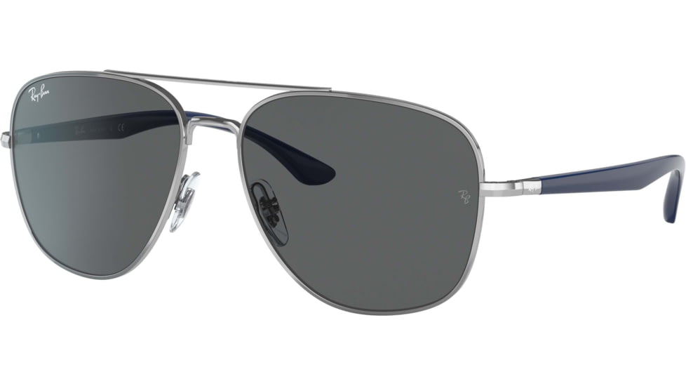 Ray-Ban RB3683 Sunglasses, Dark Grey Lenses, Silver, 56, RB3683-003-B1-56