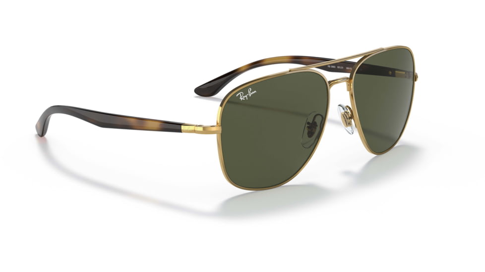Ray-Ban RB3683 Sunglasses, Green Lenses, Arista, 56, RB3683-001-31-56