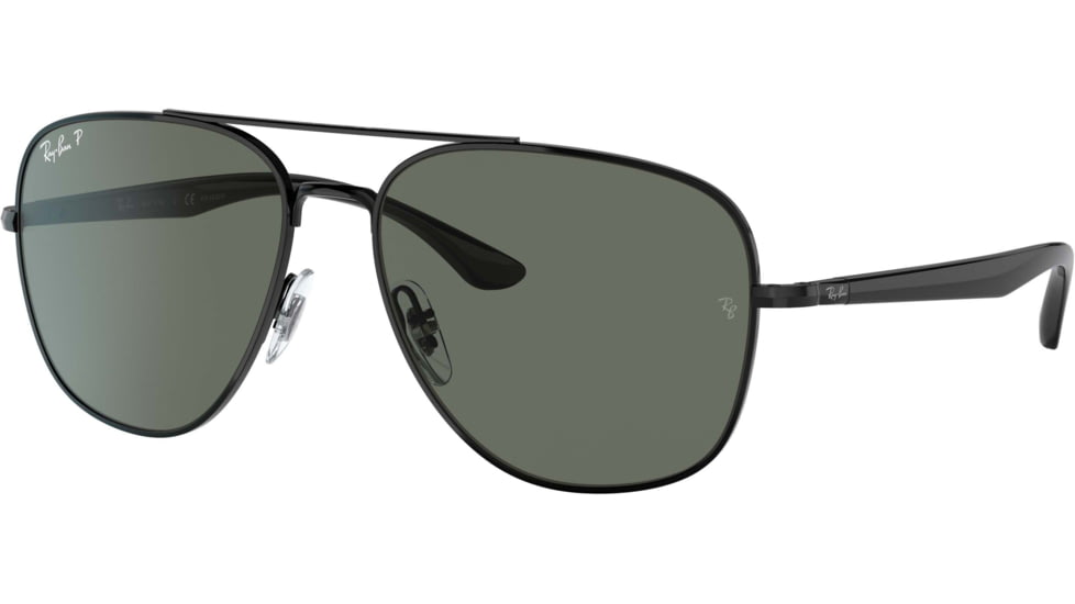 Ray-Ban RB3683 Sunglasses, Polarized Green Lenses, Black, 56, RB3683-002-58-56