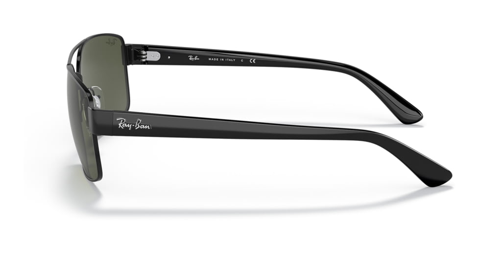 Ray-Ban RB3687 Sunglasses - Mens, Black Frame, Green Lens, 58, RB3687-002-31-58