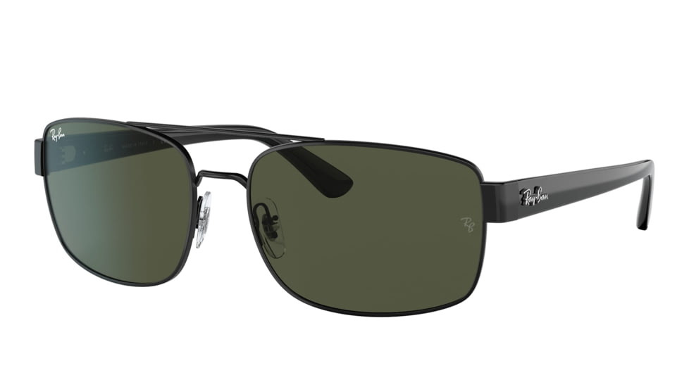 Ray-Ban RB3687 Sunglasses - Men's, Black Frame, Green Lens, 58, RB3687-002-31-58