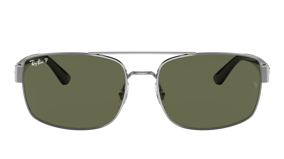 Ray-Ban RB3687 Sunglasses - Mens, Gunmetal Frame, Green Lens, Polarized, 58, RB3687-004-58-58