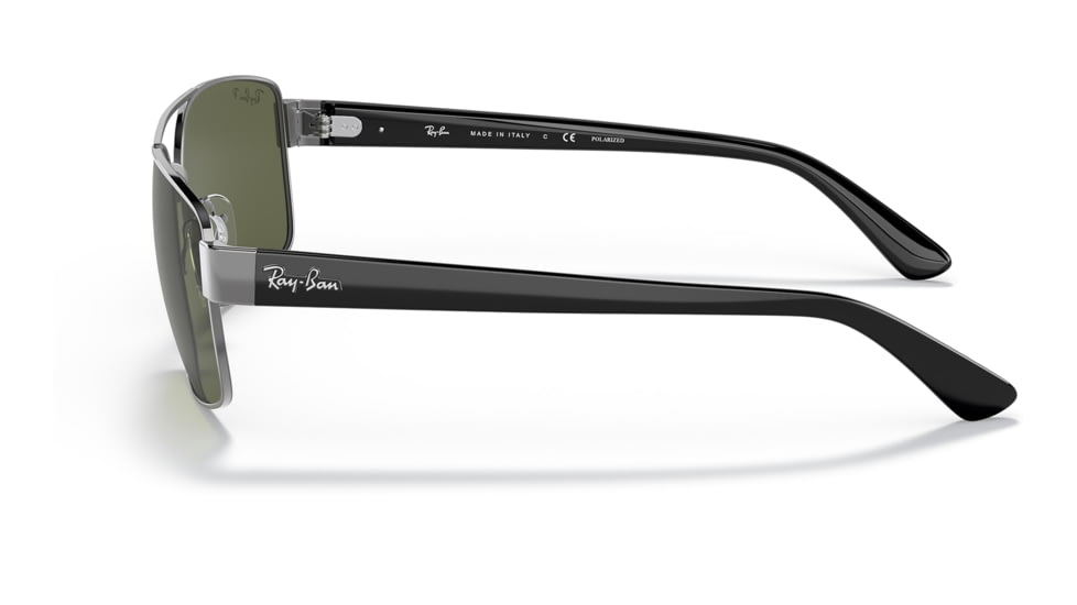 Ray-Ban RB3687 Sunglasses - Mens, Gunmetal Frame, Green Lens, Polarized, 58, RB3687-004-58-58