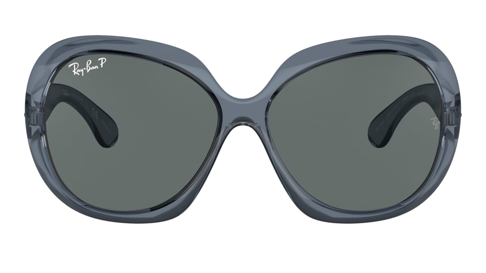 Ray-Ban RB4098 Jackie Ohh II Sunglasses - Womens, Transparent Blue Frame, Dark Grey Lens, Polarized, 60, RB4098-659281-60