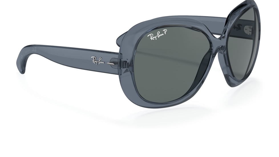 Ray-Ban RB4098 Jackie Ohh II Sunglasses - Womens, Transparent Blue Frame, Dark Grey Lens, Polarized, 60, RB4098-659281-60