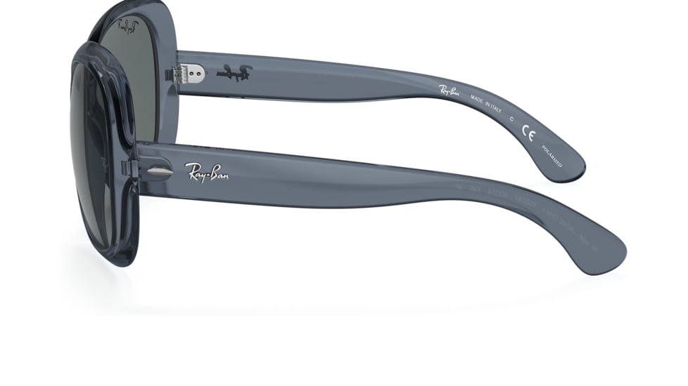 Ray-Ban RB4098 Jackie Ohh II Sunglasses - Womens, Transparent Blue Frame, Dark Grey Lens, Polarized, 60, RB4098-659281-60