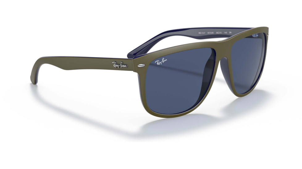 Ray-Ban RB4147 Standard Sunglasses, Dark Blue Lenses, Matte Green On Blue, 56, RB4147-657080-56