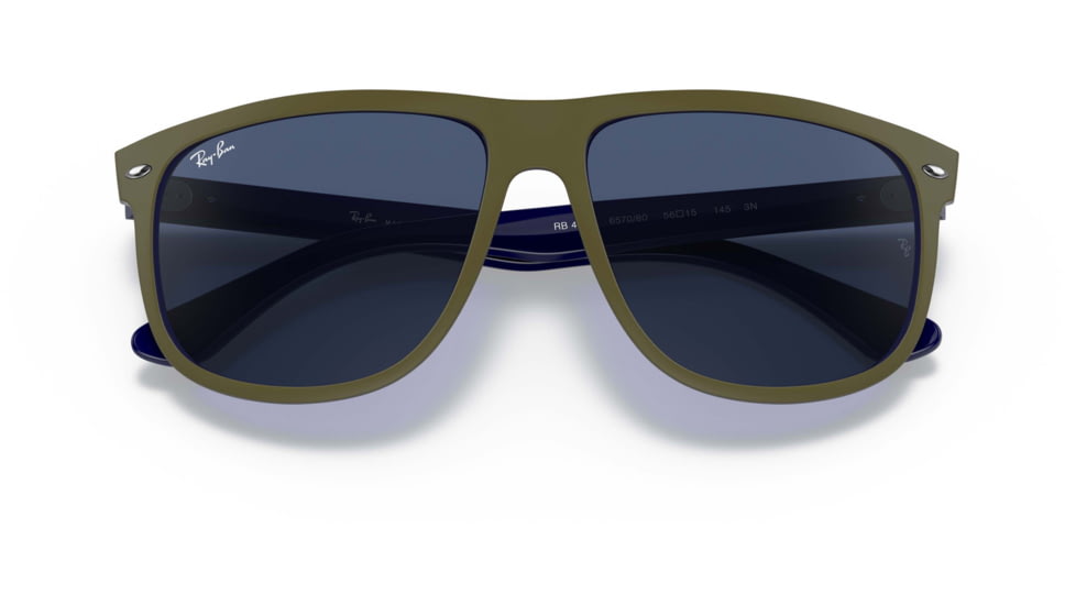 Ray-Ban RB4147 Standard Sunglasses, Dark Blue Lenses, Matte Green On Blue, 56, RB4147-657080-56