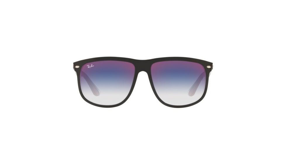 Ray-Ban RB4147 Sunglasses 6039X0-56 - Top Black On Transparent Frame, Clear Gradient Blue Mirror Red Lenses