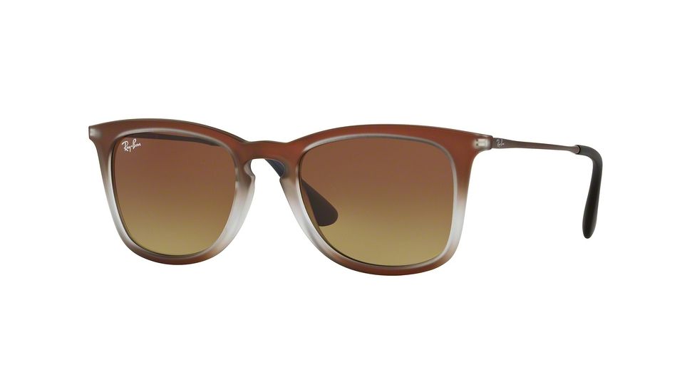 Ray-Ban RB4221 Progressive Prescription Sunglasses RB4221-622413-50 - Lens Diameter 50 mm, Frame Color Brown Shot On Black