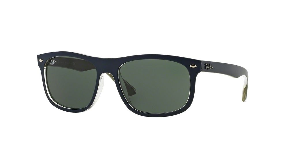 Ray-Ban RB4226F Sunglasses 618871-59 - Top Mat Blue On Military Green Frame, Dark Green Lenses