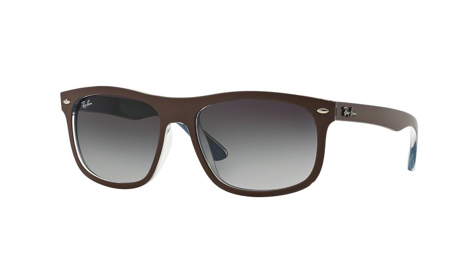 Ray-Ban RB4226F Sunglasses 61898G-59 - Top Matte Choccolate On Blue Frame, Grey Gradient Dark Grey Lenses