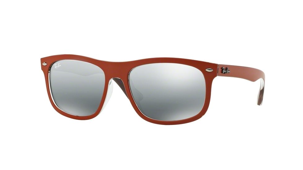 Ray-Ban RB4226F Sunglasses 619088-59 - Top Mat Orange On Violet Frame, Grey Mirror Silver Gradient Lenses