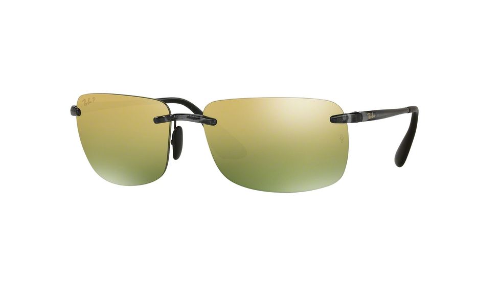 Ray-Ban RB4255 Sunglasses 621/6O-60 - Shyny Grey Frame, Green Mirror Gold Lenses