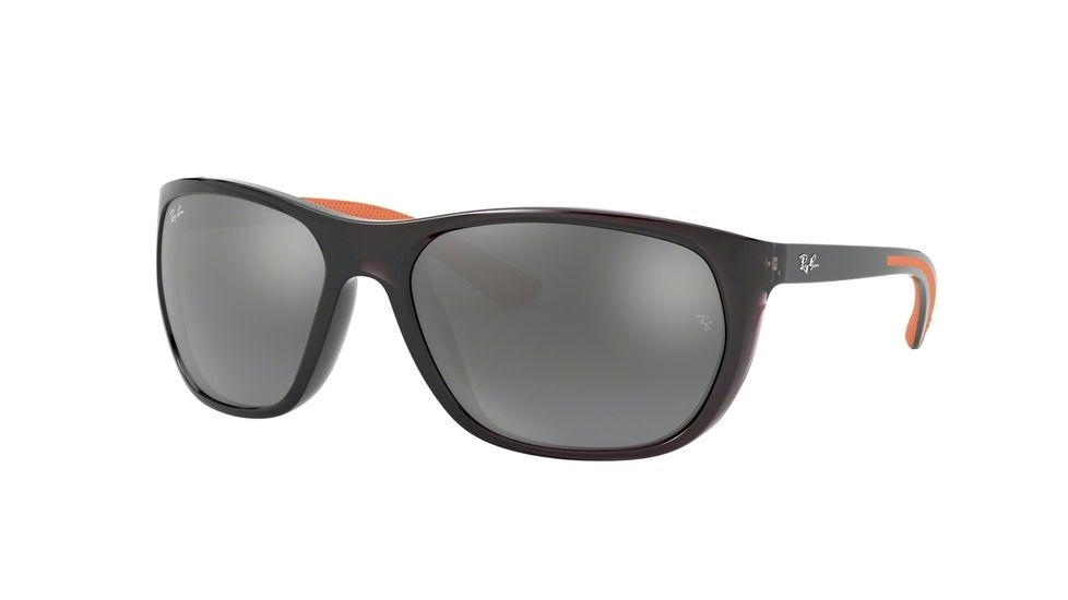 Ray-Ban RB4307 Progressive Prescription Sunglasses, 61mm, Transparent Grey/grey, RB4307-643988-61-PRO