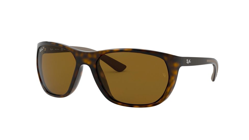 Ray-Ban RB4307 Progressive Prescription Sunglasses, 61mm, Tortoise/Brown, RB4307-710-83-61-PRO