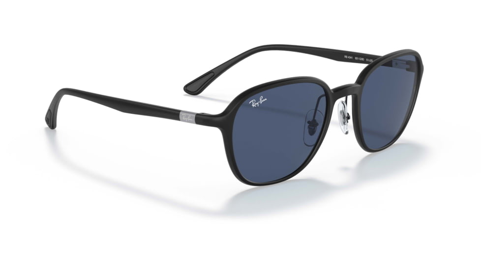 Ray-Ban RB4341 Sunglasses, Dark Blue Lenses, Sanding Black, 51, RB4341-601S80-51