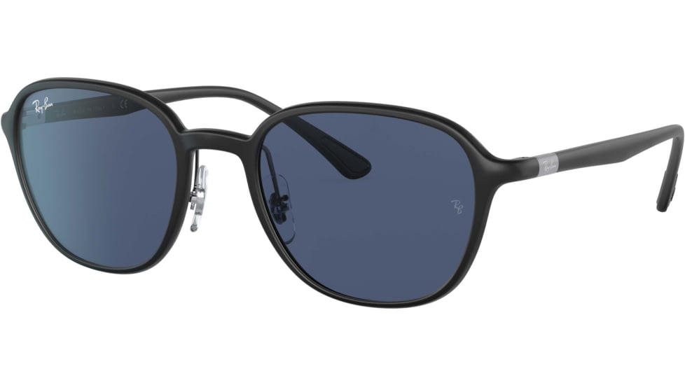 Ray-Ban RB4341 Sunglasses, Dark Blue Lenses, Sanding Black, 51, RB4341-601S80-51