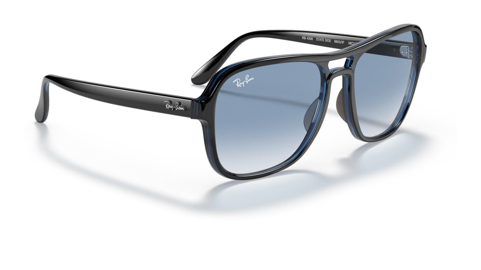 Ray-Ban RB4356 State Side Sunglasses, Transparent Blue Frame, Clear Gradient Blue Lens, 58, RB4356-66033F-58