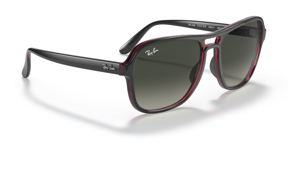 Ray-Ban RB4356 State Side Sunglasses, Transparent Grey Frame, Grey Gradient Lens, 58, RB4356-660571-58
