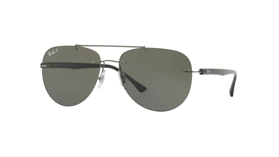 Ray-Ban RB8059 Sunglasses 004/9A-57 - Gunmetal Frame, Polar Green Lenses