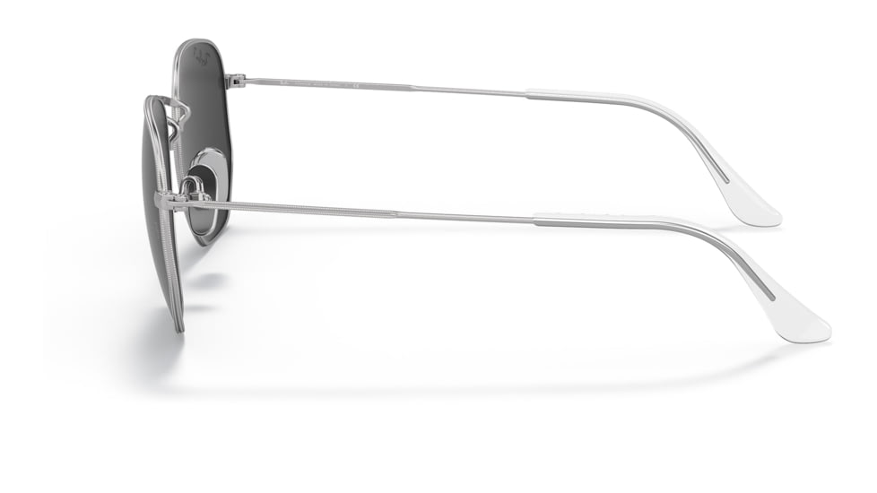 Ray-Ban RB8148 Hexagonal Sunglasses, Silver Frame, Black Lens, Polarized, 51, RB8148-920948-51