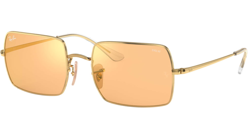 Ray-Ban Rectangle RB1969 Sunglasses, Arista, Photo Orange Mirror Gold, 54, RB1969-001-B4-54