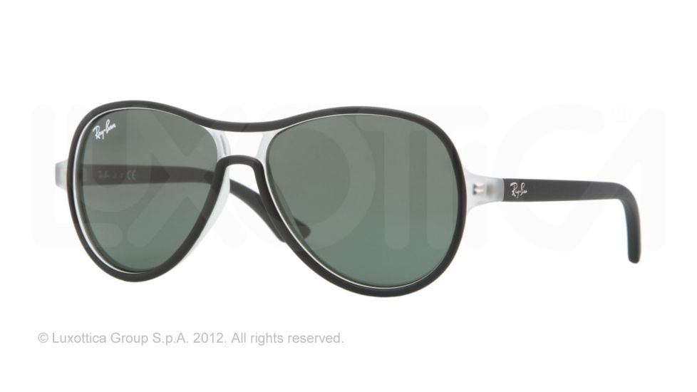 Ray-Ban RJ9055S Sunglasses 190/71-5012 - Black Transparent Frame, Green Lenses