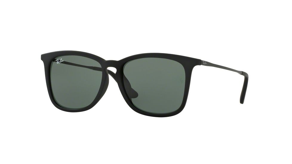 Ray-Ban RJ9063SF Sunglasses 700571-51 - Rubber Black Frame, Dark Green Lenses