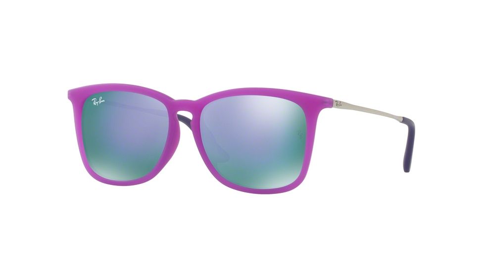 Ray-Ban RJ9063SF Sunglasses 70084V-51 - Violet Fluo Trasp Rubber Frame, Grey Mirror Violet Lenses
