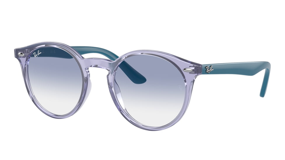 Ray-Ban RJ9064S Sunglasses - Kids, Trasparent Violet Frame, Clear Gradient Light Blue Lens, 44, RJ9064S-712619-44