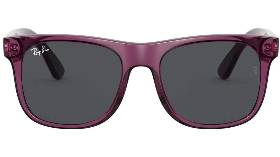 Ray-Ban RJ9069S Sunglasses, Transparent Violet, Dark Grey, 48, RJ9069S-706987-48