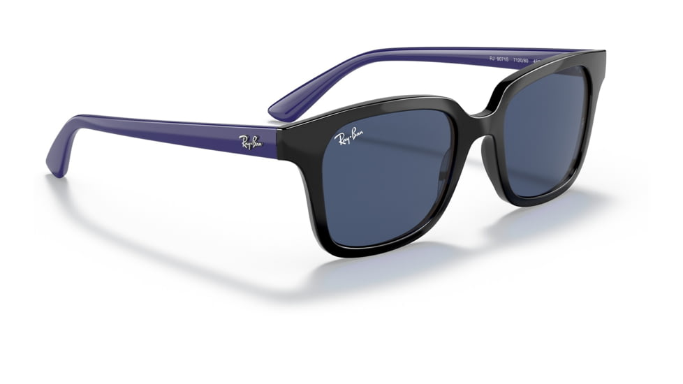 Ray-Ban RJ9071S Sunglasses - Kids, Black Frame, Dark Blue Lens, 48, RJ9071S-712080-48