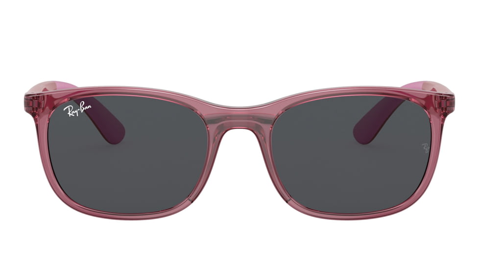 Ray-Ban RJ9076S Sunglasses - Kids, Transp Pink On Rubber Pink Frame, Dark Grey Lens, 49, RJ9076S-712587-49