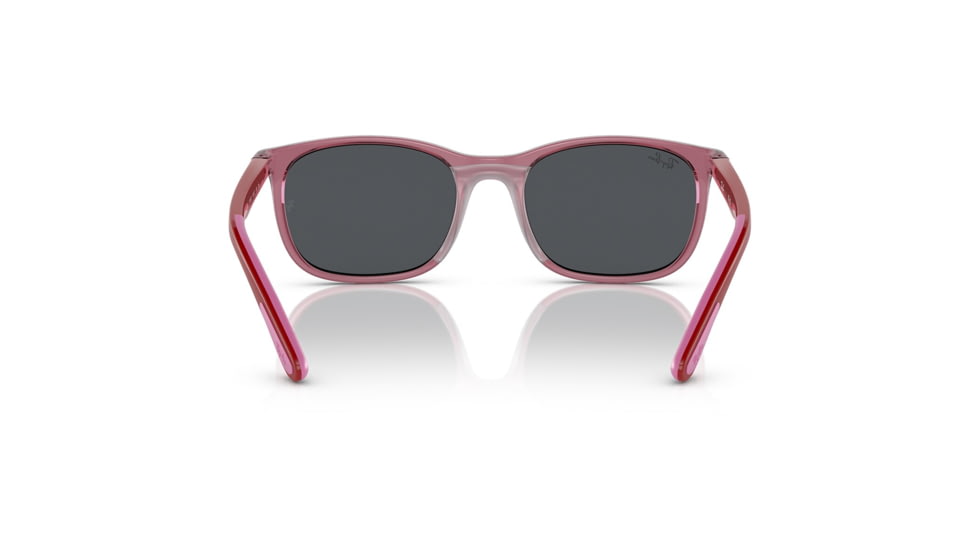 Ray-Ban RJ9076S Sunglasses - Kids, Transp Pink On Rubber Pink Frame, Dark Grey Lens, 49, RJ9076S-712587-49