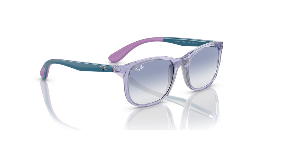 Ray-Ban RJ9076S Sunglasses - Kids, Transp Violet On Rubber Violet Frame, Clear Gradient Light Blue Lens, 49, RJ9076S-712619-49