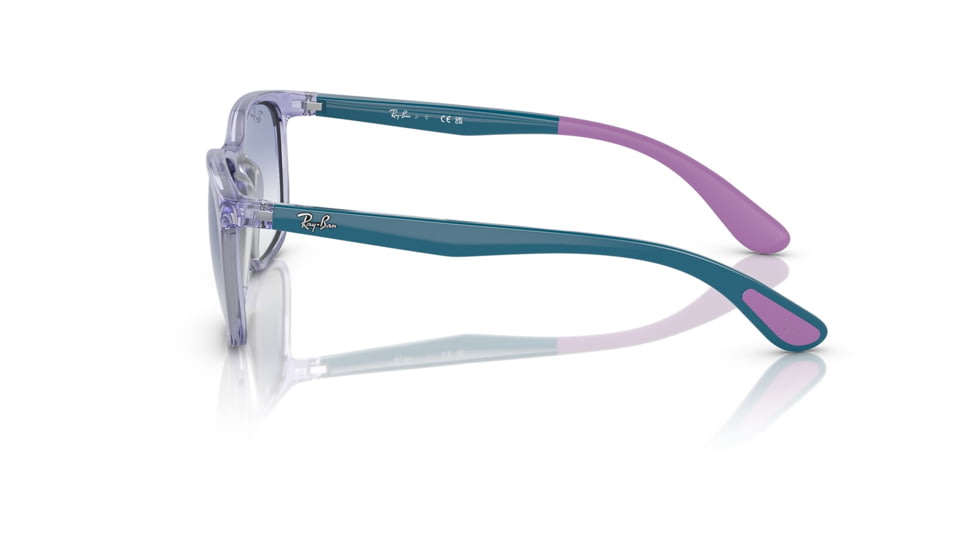 Ray-Ban RJ9076S Sunglasses - Kids, Transp Violet On Rubber Violet Frame, Clear Gradient Light Blue Lens, 49, RJ9076S-712619-49