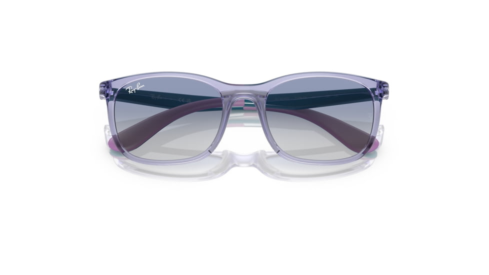 Ray-Ban RJ9076S Sunglasses - Kids, Transp Violet On Rubber Violet Frame, Clear Gradient Light Blue Lens, 49, RJ9076S-712619-49