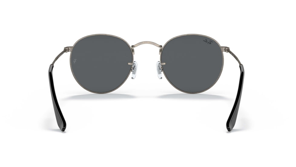 Ray-Ban Round Metal Sunglasses - Men's, Antique Gunmetal Frame, Dark Grey 53 mm Lenses, RB3447-9229B1-53
