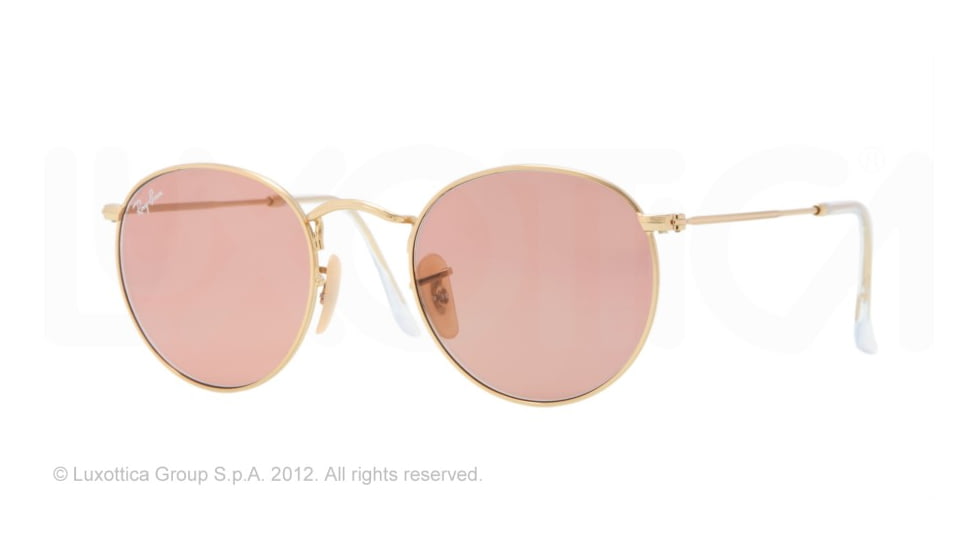 Ray-Ban Round Metal Sunglasses - Men's, Arista Frame, Crystal Red 50 mm Lenses, RB3447-001-4B-50